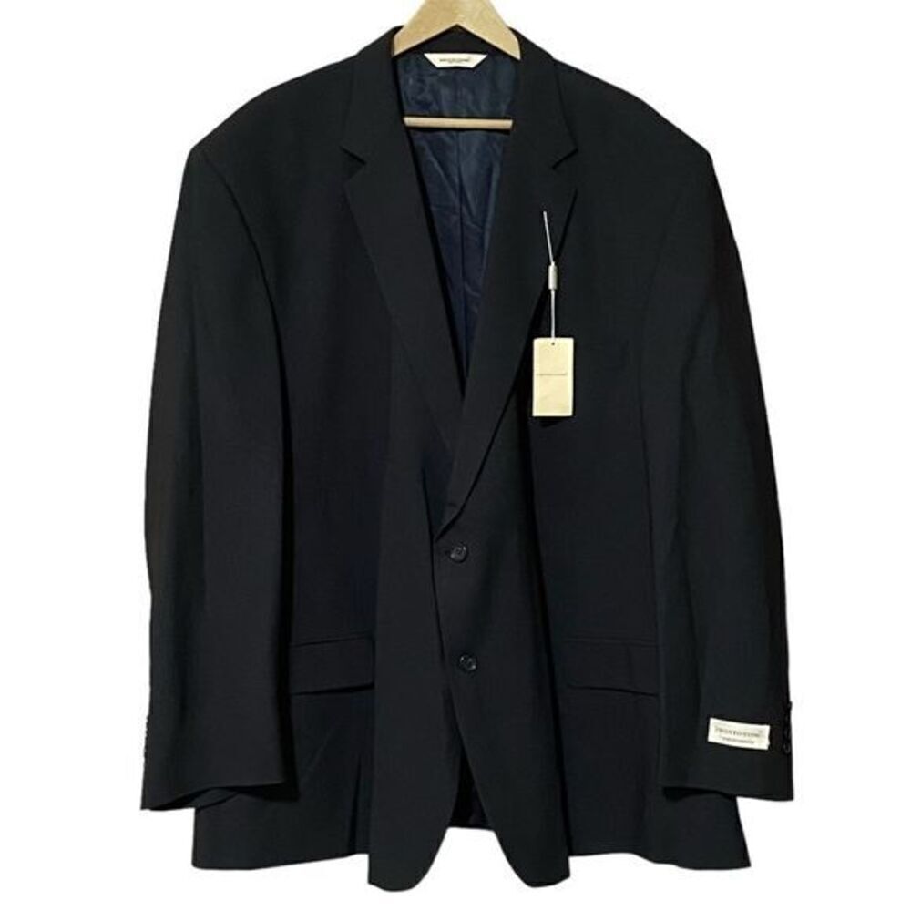 Pronto Uomo Suit Jacket Men’s 60R Black 100% Pure New Wool Luxury Business NWT​
